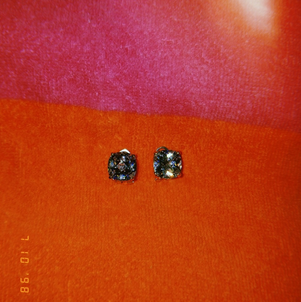 CZ square blingy stud earrings